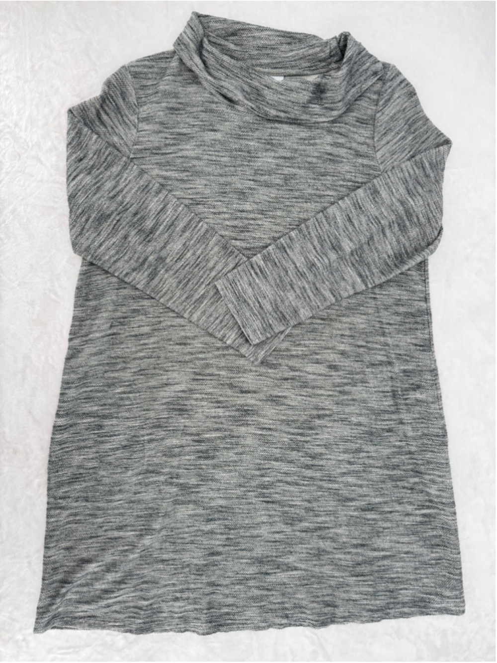 J Jill Cotton Shift Dress Gray Black Turtleneck Comfy Casual Medium Petite